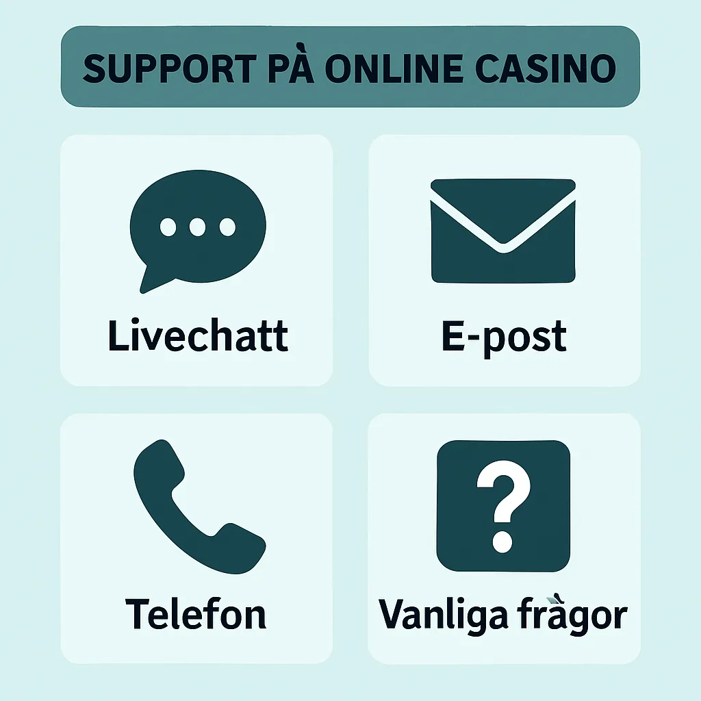 Support på online casino – vilka alternativ finns